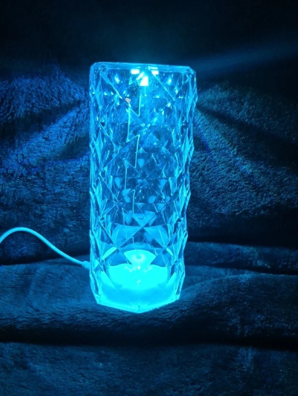 Brand New Rose Diamond Crystal Table Lamp with Touch Control & USB Charging